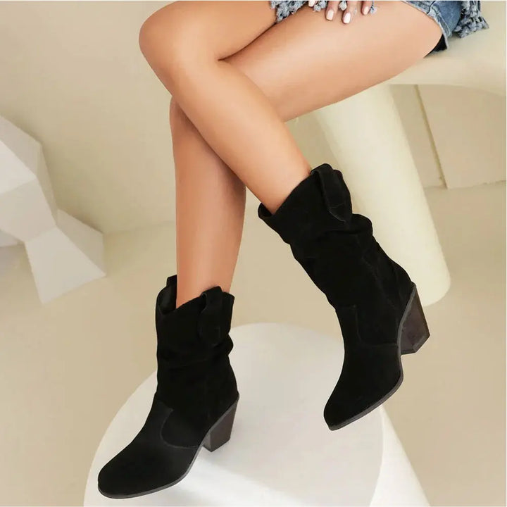 Drune - Damen Western Cowboy Stil Retro-Fashion-Stiefel