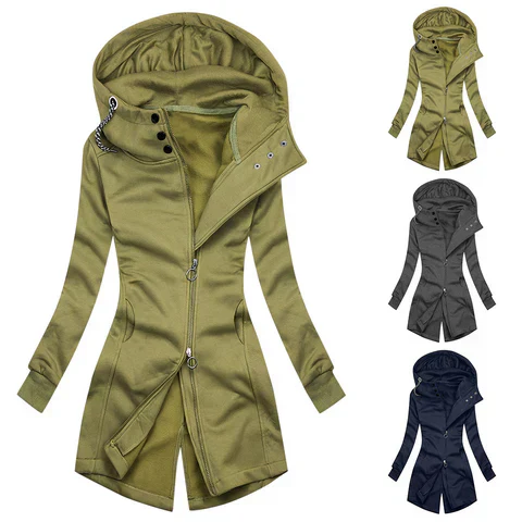 Drune | lässige Slim-Fit Hoodie Rollkragenjacke