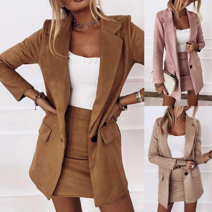 Drune | Elegantes Wildleder Set Blazer und Rock