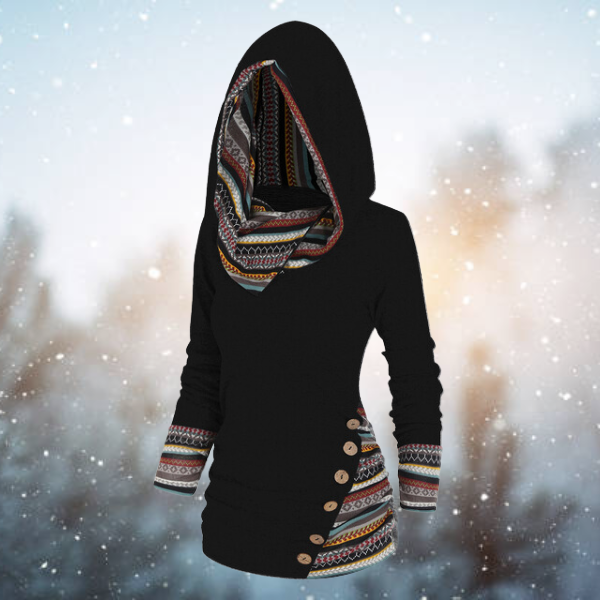Drune | Lässiger Tribal-Hoodie für Damen – Stylisch und Bequem