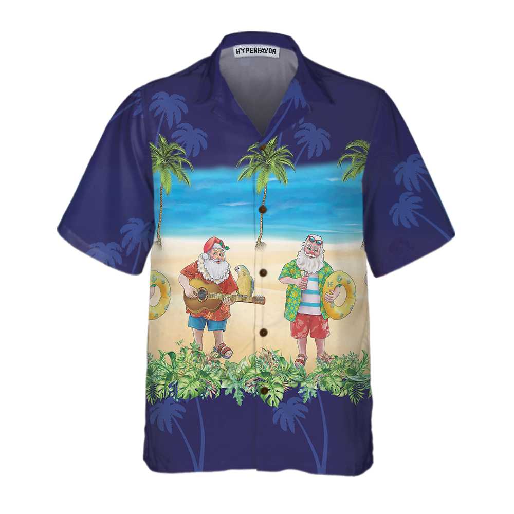 Drune | Aloha-Shirt Santa Hawaiian Shirt, Lustiges Santa Weihnachtsurlaub Shirt, Bestes Geschenk für Weihnachten