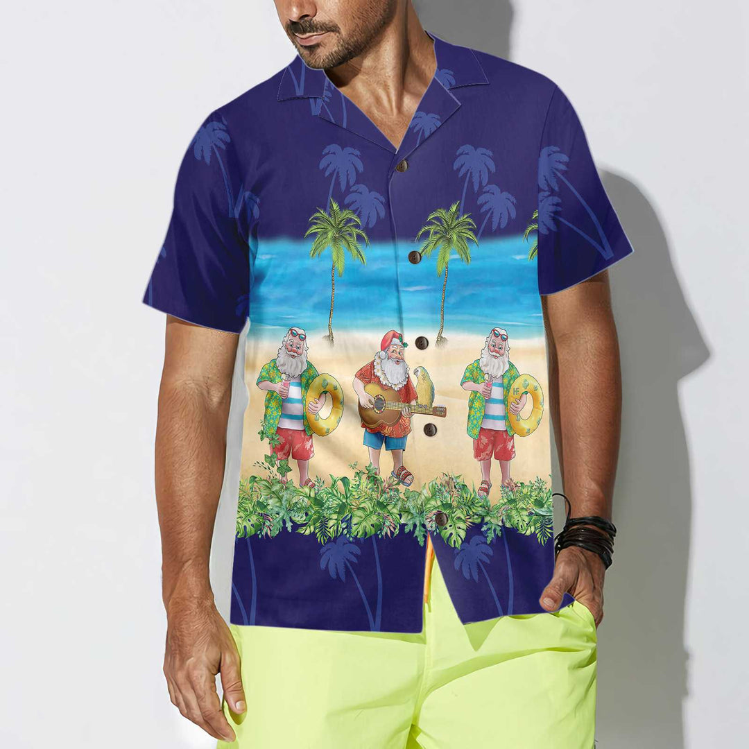 Drune | Aloha-Shirt Santa Hawaiian Shirt, Lustiges Santa Weihnachtsurlaub Shirt, Bestes Geschenk für Weihnachten