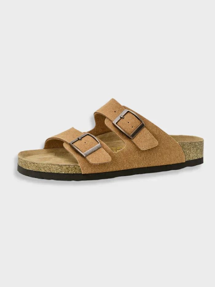 Drune | Lässige Zwei Riemen Ledersandalen Für Damen