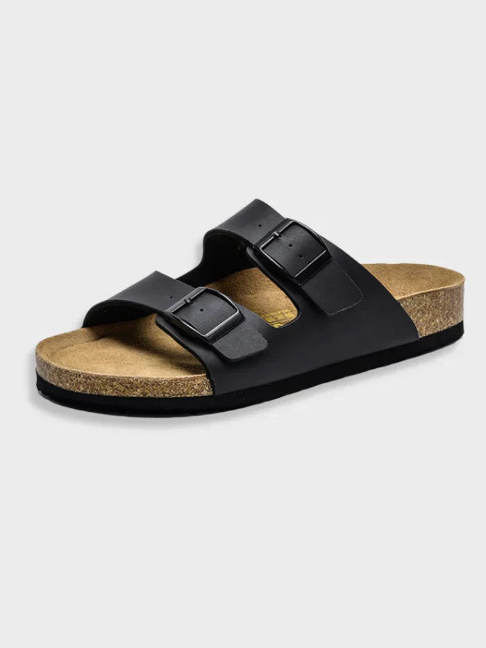 Drune | Lässige Zwei Riemen Ledersandalen Für Damen