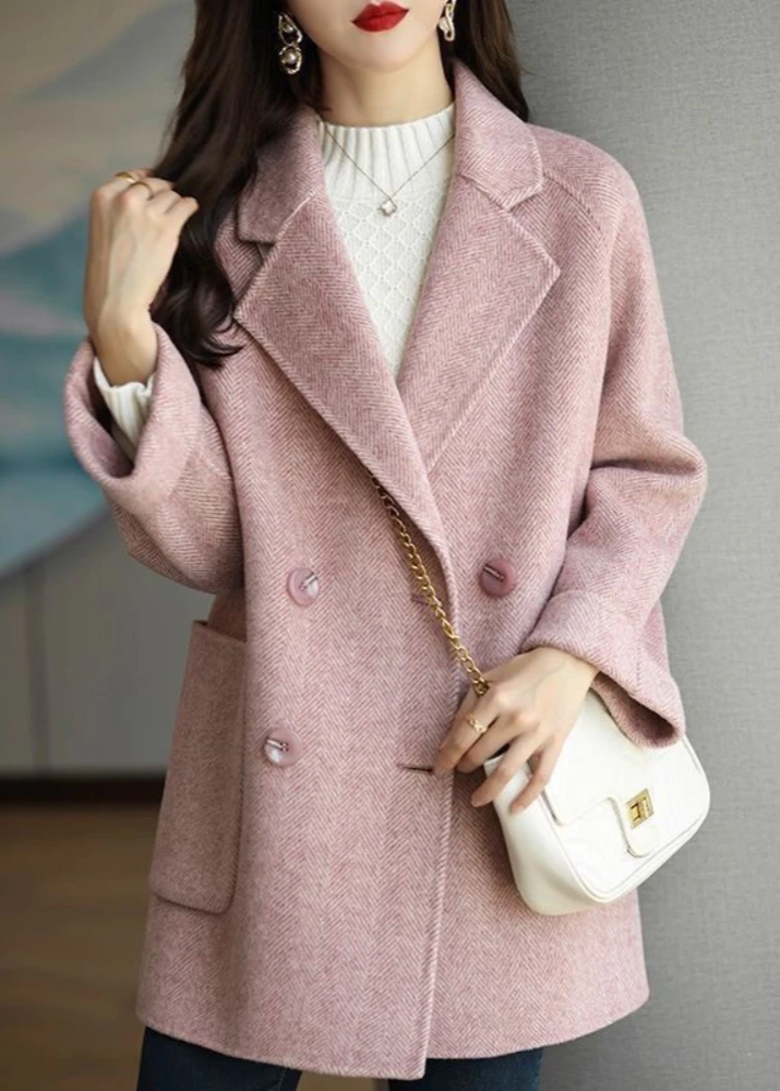 Drune | Damen Wollmischung Trenchcoat mit doppelter Knopfleiste und Reverskragen