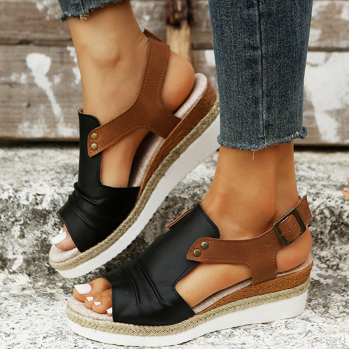 Drune | neue lässige Damensandalen mit dicken Sohlen und Fischmaul