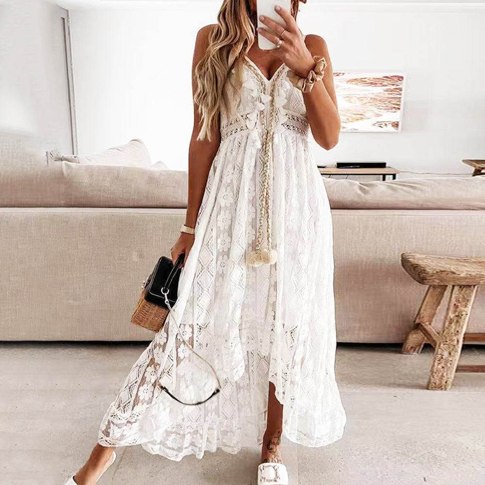 Drune | einfarbiges Sommerkleid aus Spitze