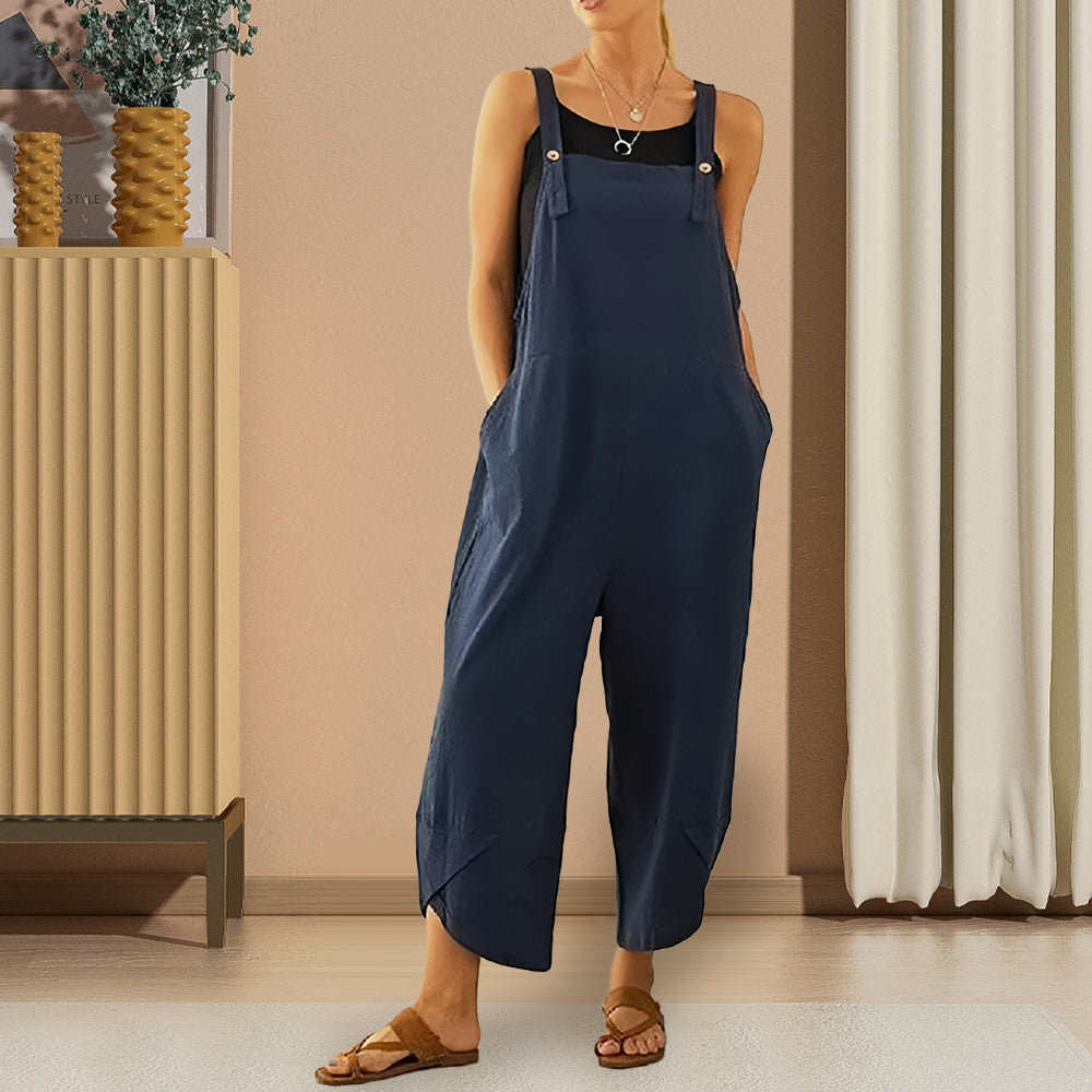 Drune | Lässiger, lockerer Overall in Volltonfarbe für Damen