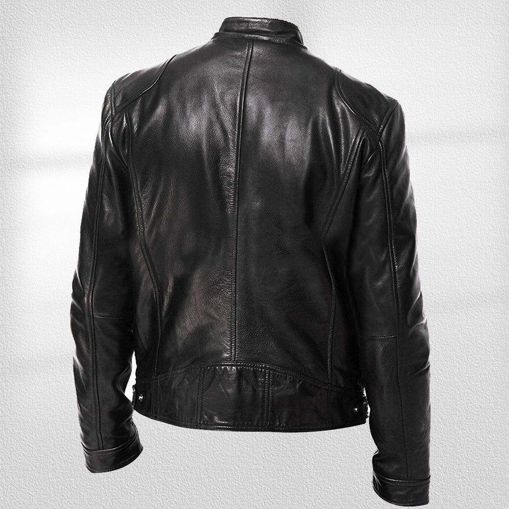 Drune | Stehkragen, Trendige Lederjacke, Hübsche Motorrad-Lederjacke