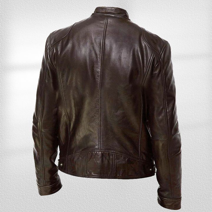 Drune | Stehkragen, Trendige Lederjacke, Hübsche Motorrad-Lederjacke