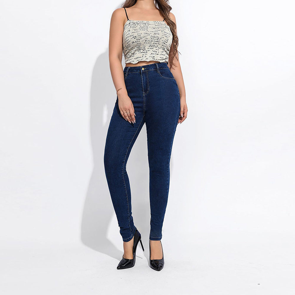 Drune | Jeans Mit Hoher Taille, Schlankmachend, Hochelastisch, Po-Lifting, Röhrenjeans