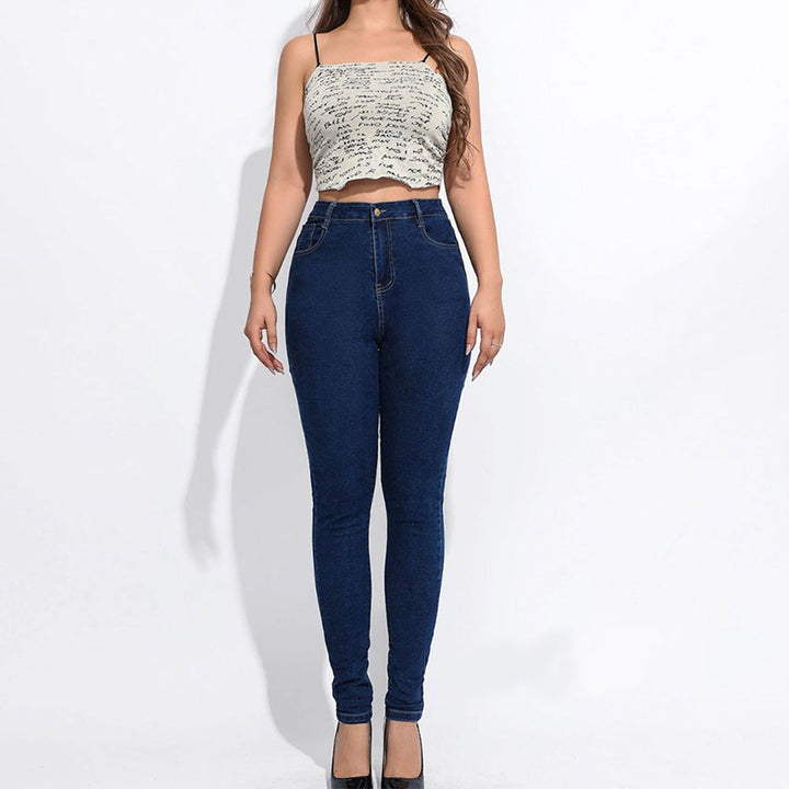 Drune | Jeans Mit Hoher Taille, Schlankmachend, Hochelastisch, Po-Lifting, Röhrenjeans