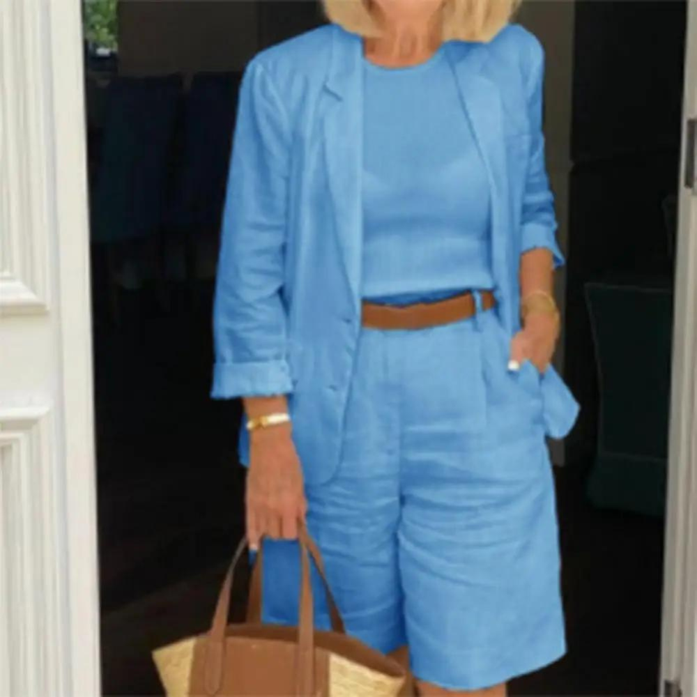 Drune | Luxuriöse Blazer- und Shorts-Ensemble für Frauen