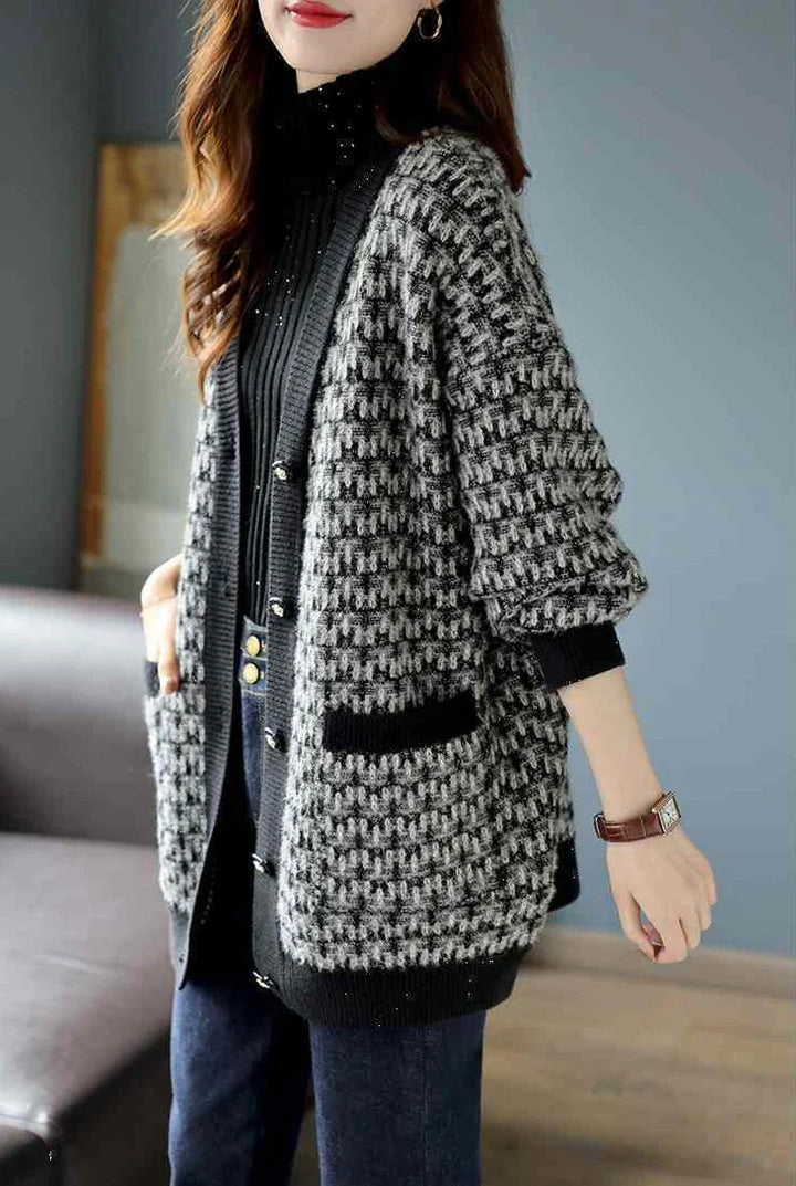 Drune | Damen Cardigan mit Klassischem Strickmuster