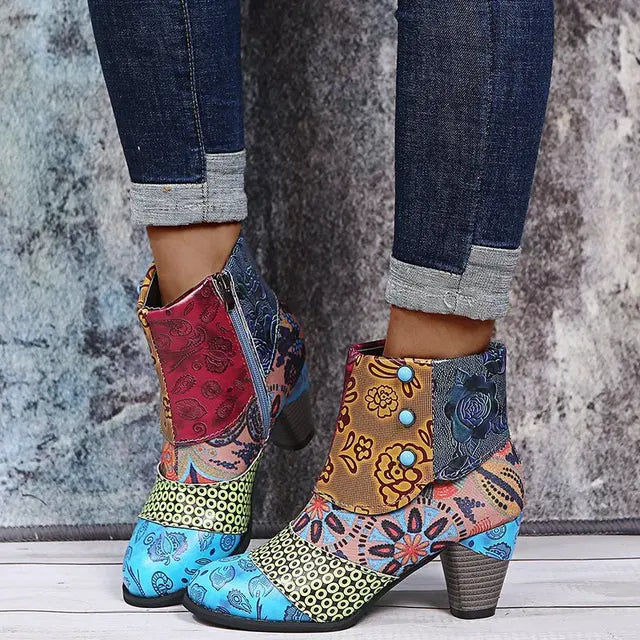 Drune | Bunte Patchwork-Stiefeletten