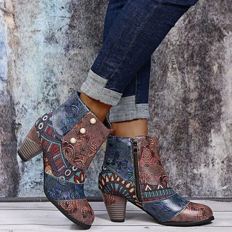 Drune | Bunte Patchwork-Stiefeletten
