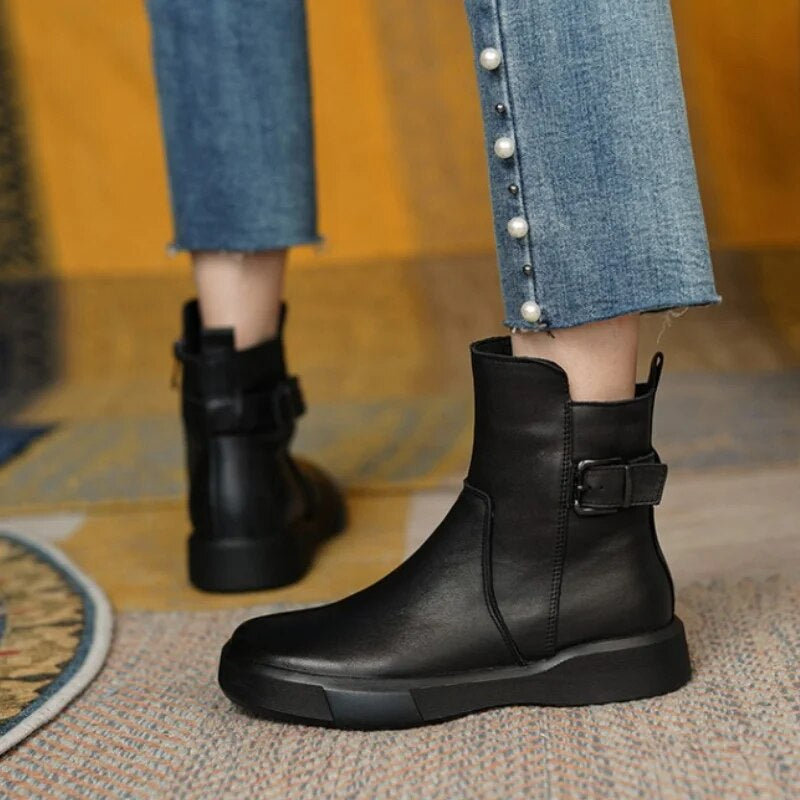 Drune | Stiefeletten für Frauen, seitliche Schnalle - Komfort Fit
