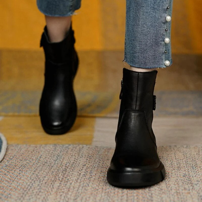 Drune | Stiefeletten für Frauen, seitliche Schnalle - Komfort Fit