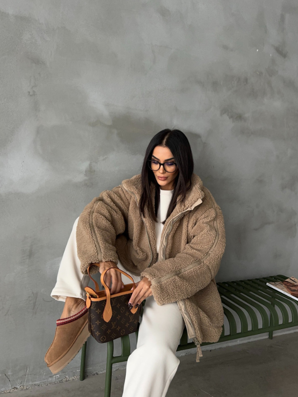 Drune | Übergroße Zip up Winterjacke mit Hohem Kragen Design