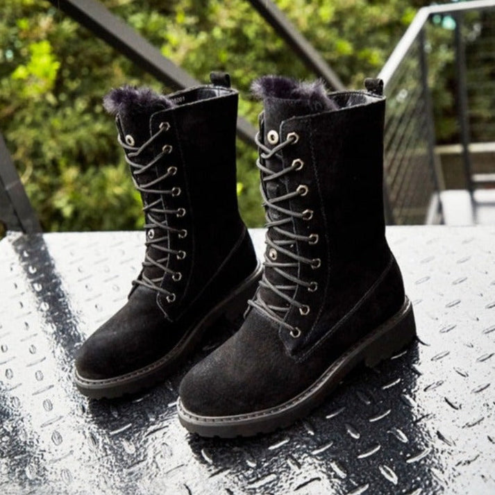 Drune | hohe damenstiefel aus wildleder