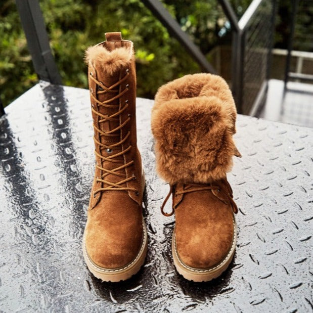 Drune | hohe damenstiefel aus wildleder