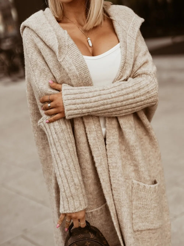 Drune | langer Cardigan mit Kapuze Weich & Warm