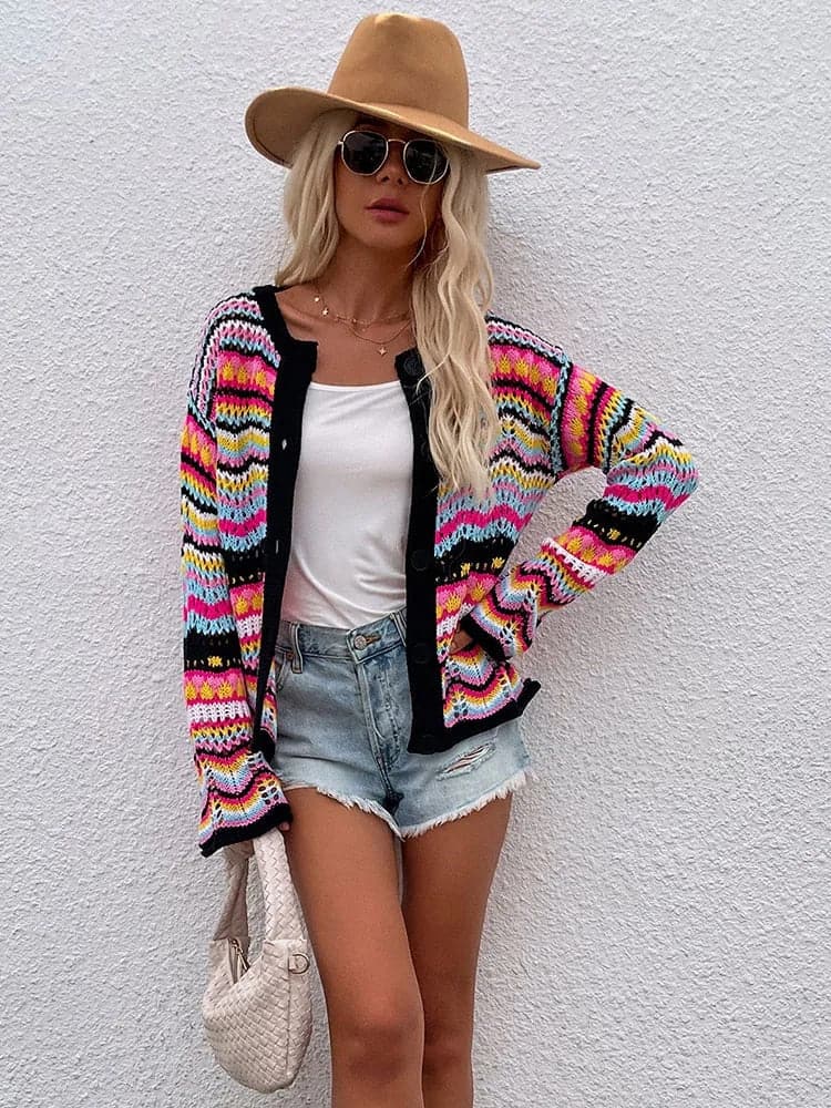 Drune | Cardigan - Gestrickt mit Knopfverschluss - Leicht und Atmungsaktiv - Lockere Passform