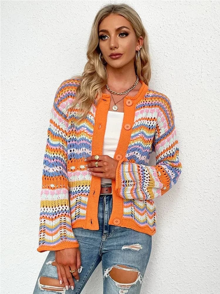 Drune | Cardigan - Gestrickt mit Knopfverschluss - Leicht und Atmungsaktiv - Lockere Passform