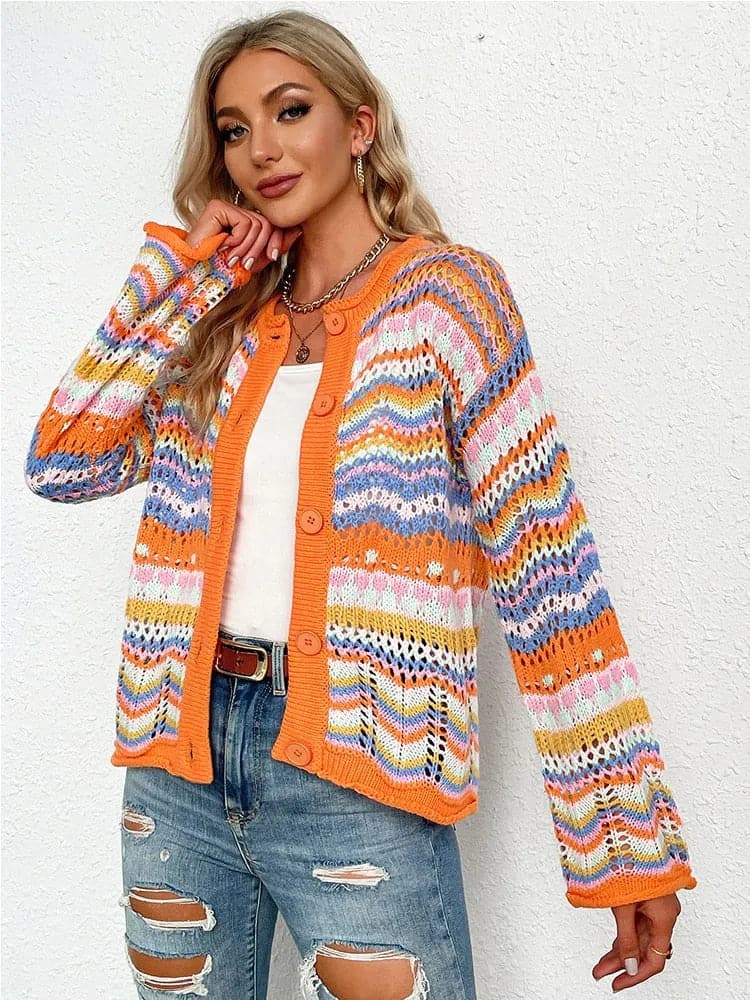 Drune | Cardigan - Gestrickt mit Knopfverschluss - Leicht und Atmungsaktiv - Lockere Passform