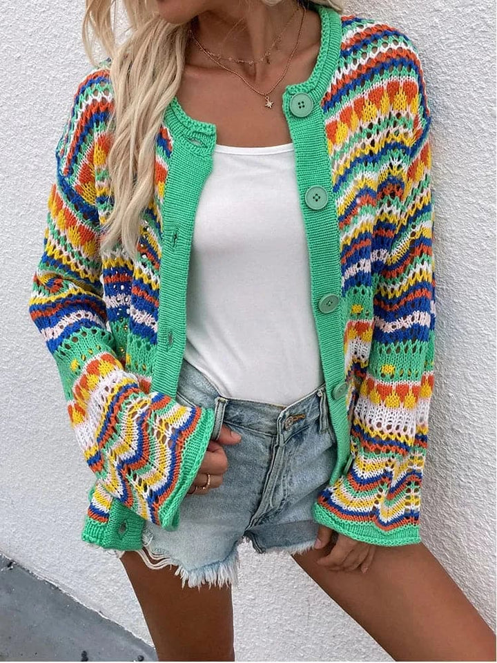 Drune | Cardigan - Gestrickt mit Knopfverschluss - Leicht und Atmungsaktiv - Lockere Passform