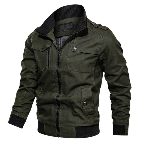 Drune | Bomberjacke Normale Passform Bomberdesign mit Rippkragen und Epauletten Mehrere Taschen
