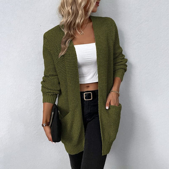 Drune | Cardigan - Gestrickter Offener Vorn - Lässige Passform - Lange Ärmel mit Rippbündchen