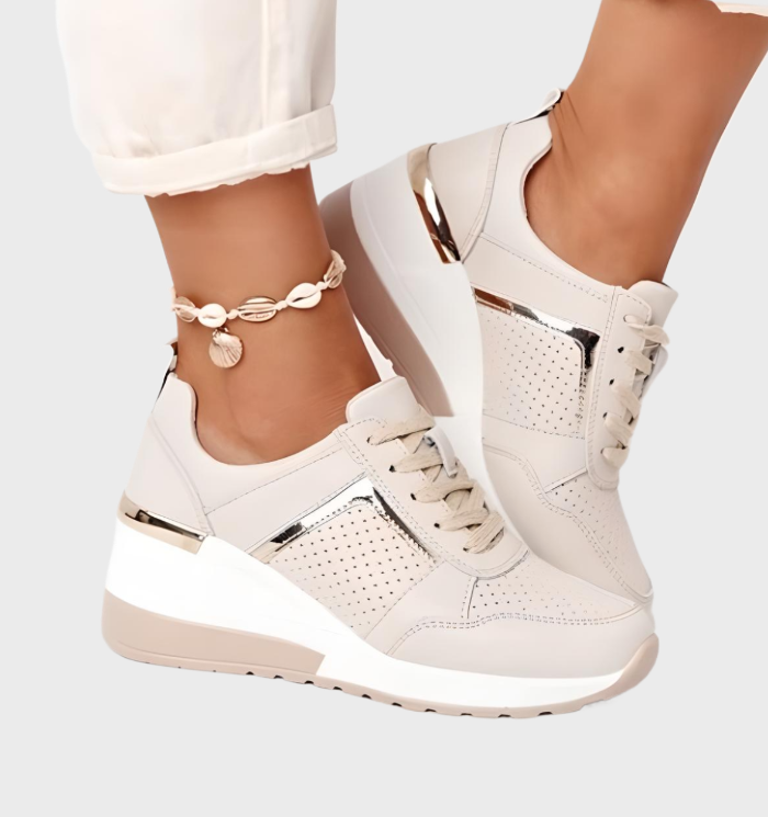 Drune | Sneakers Leichtgewicht, Atmungsaktive Sneakers Mit Keilabsatz Für Damen