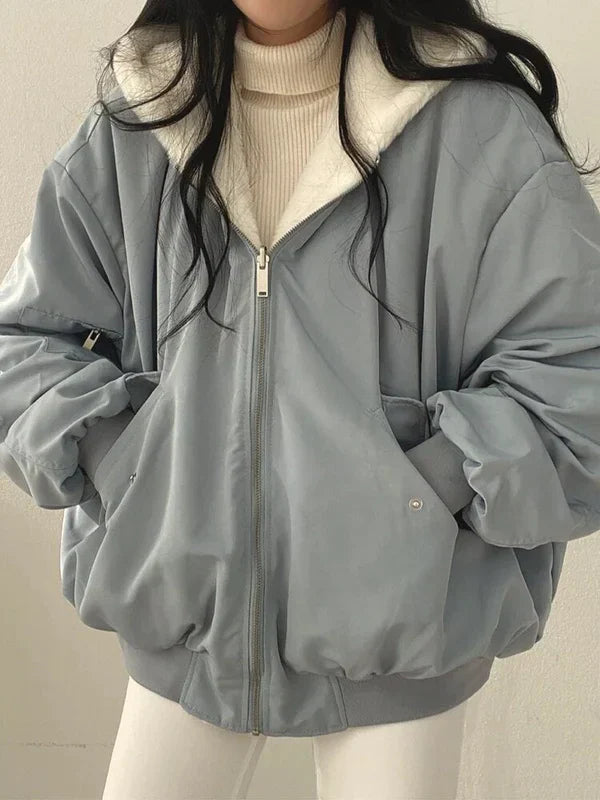 Drune | Schicke Winter stilvolle dicke Jacke mit wendbarer Funktion für Frauen