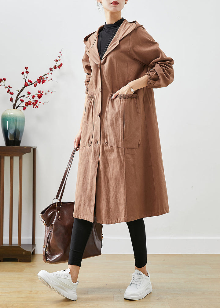 Drune | Kaffee Kapuzen Taschen Baumwolle Trenchcoats