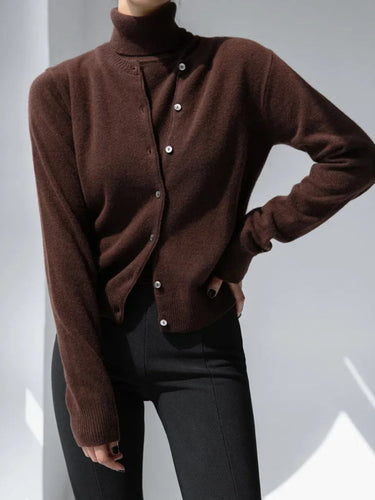 Drune | Damen Strick-Cardigan und Rollkragenpullover Set
