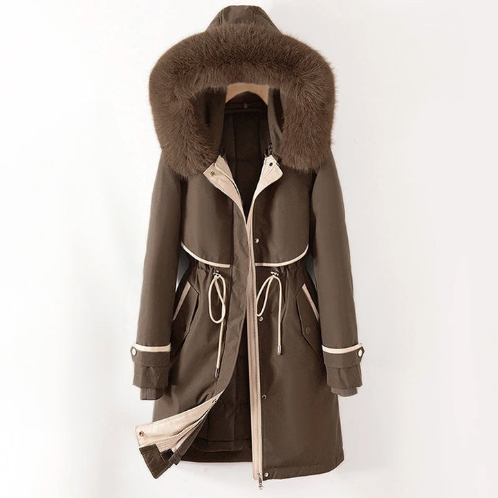 Drune | Damen Warme Gesteppte Kapuzen Winterjacke