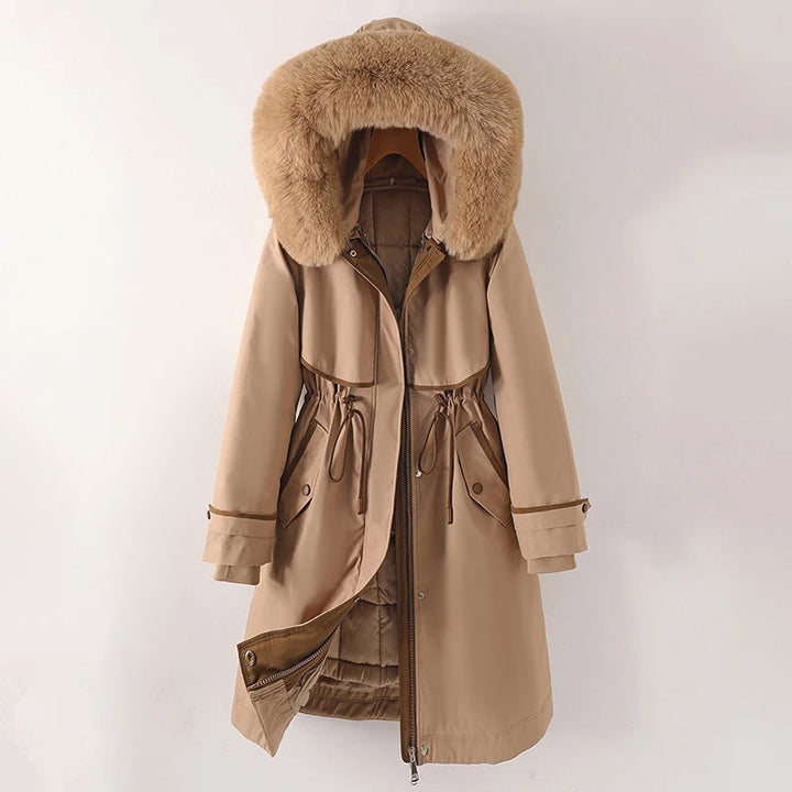 Drune | Damen Warme Gesteppte Kapuzen Winterjacke