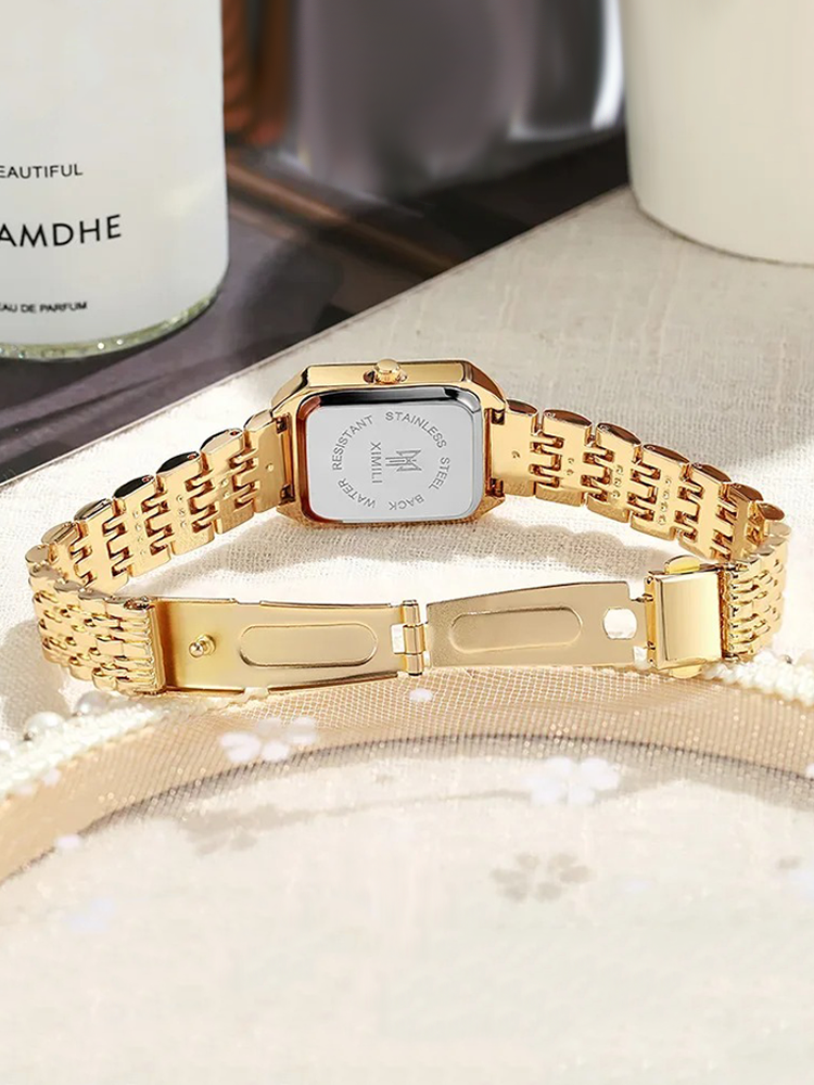 Drune | Damen Uhr mit quadratischem Gehäuse Gold