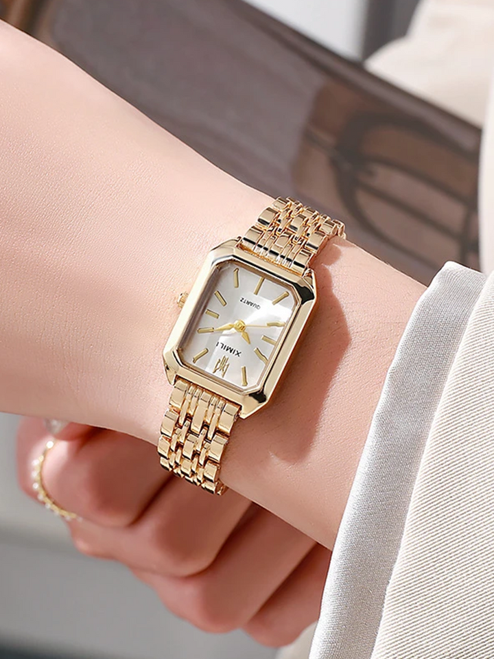 Drune | Damen Uhr mit quadratischem Gehäuse Gold