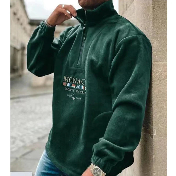 Drune | Lässiger Pullover mit Halbem Reißverschluss für Männer