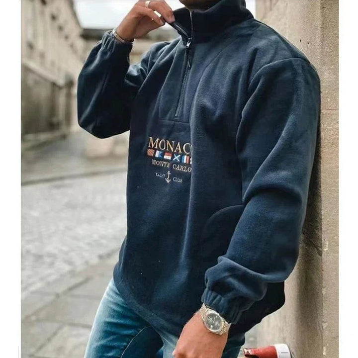 Drune | Lässiger Pullover mit Halbem Reißverschluss für Männer