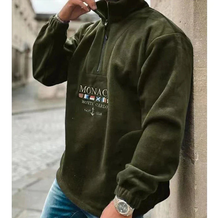 Drune | Lässiger Pullover mit Halbem Reißverschluss für Männer