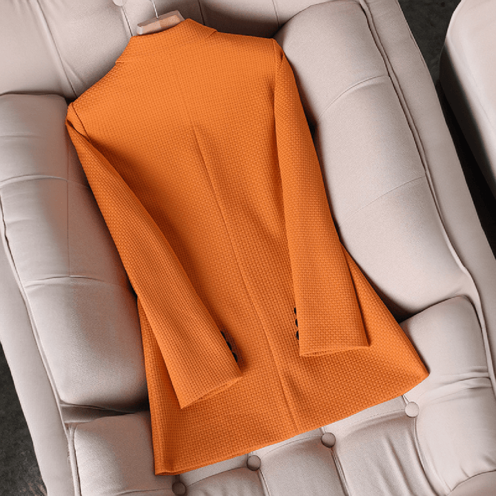 Drune | Herbst Frauen Karo Muster Blazer mit Langen Ärmeln