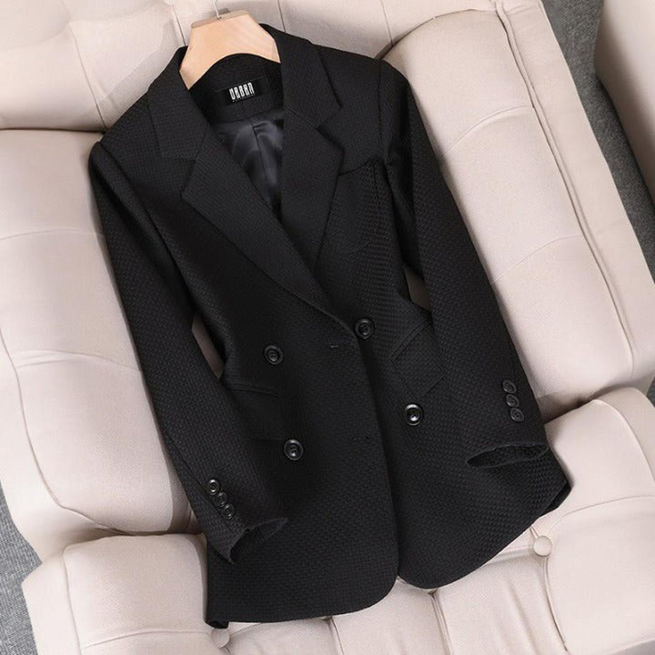 Drune | Herbst Frauen Karo Muster Blazer mit Langen Ärmeln