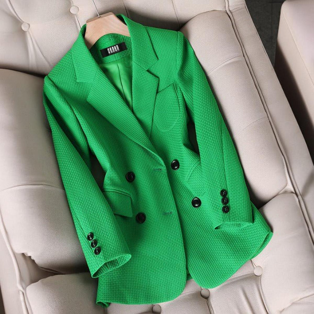 Drune | Herbst Frauen Karo Muster Blazer mit Langen Ärmeln
