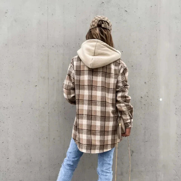 Drune | Damen Kariert Hoodie Jacke Casual Herbst Kleidung