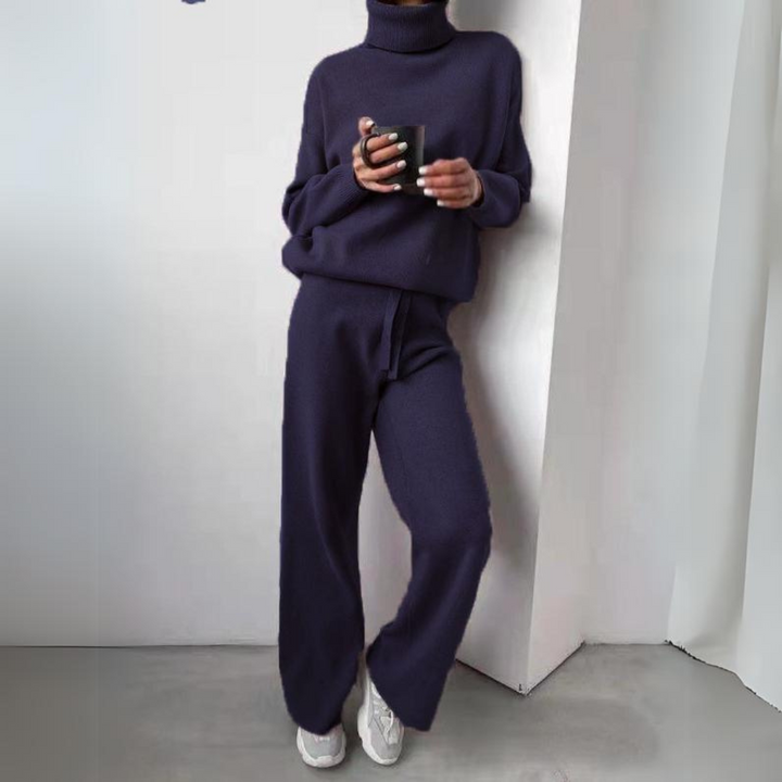Drune | Bequemes 2-Teiliges Set Aus Rollkragenpullover Und Langer Hose