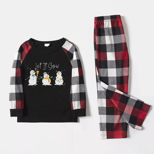 Drune | Weihnachtsfamilien-Matching-Pyjamas - Roter und grauer Karomuster-Pyjama-Set mit 