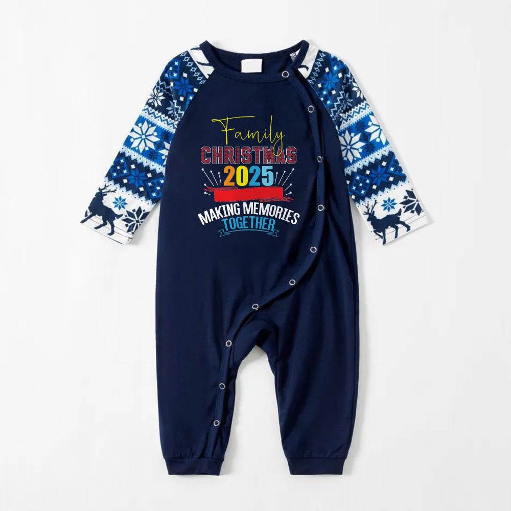 Drune | Freude Blau Weihnachten Pyjama Set Mit Weihnachts Text Muster Edition
